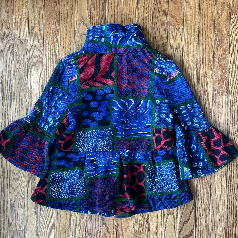 Damee, Inc. Patterned Peplum Blazer with Flared Sleeves - Picture 2 of 4